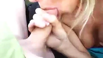 MILF with a big rack fucks outdoors: Blowjob, Doggy  Missonary Porn