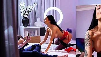 Bigtitted lingerie babe pounded by lover