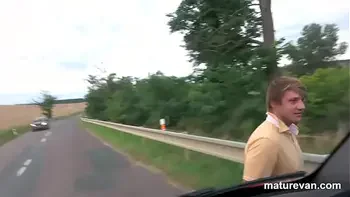 Cougar picks up horny dudes on the road