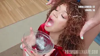 PremiumBukkake - Katrina swallows 78 huge mouthful cumshots