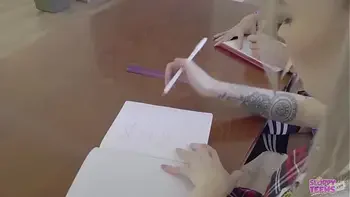 Two girls being STRIPED and FUCKED during a Dictation - Trailer#03 Mimi Cica & Lulu Love