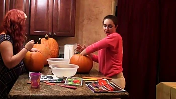 Red & Adriana: Carving Pumpkins