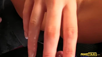 The Girl In The Blue Dress - Horny Brunette In 30s With Big Tits Cums On Cabbies Cock