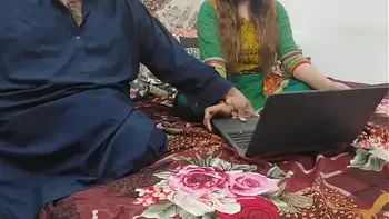 indian stepsister caught watching porn on laptop by her stepbrother and fucked in all holes with clear hindi voice full dirty talking