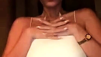 Big boob brunette masturbates on webcam