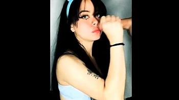 Blowjob loving brunette amateur sucks dick of lucky dude