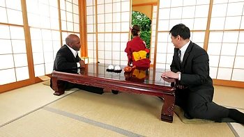 Nami Amami Black Big Cock Threesome and Creampie at Ryotei