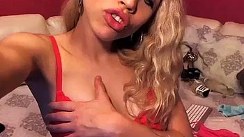 Blonde  strokes her tight pussy with huge toy: Cowgirl, Amateur  Babe Porn