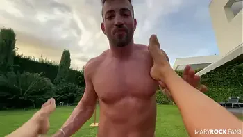 Fucked beauty in the ass near the pool