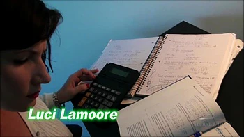 Luci Lamoore is busy studying as she gets the urge to vibrate her
