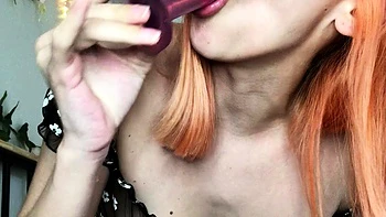 Amateur brunette teen does toy anal on her webcam