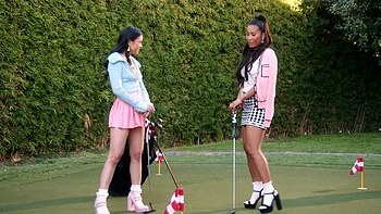 Asian in sexy mini skirt and knee socks, fingered and eaten out