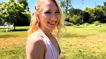 Blonde tight pussy babe solo toy fun in glamour masturbation