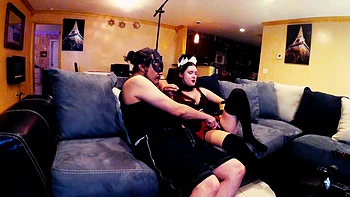 Violet Spice and Sancho Villax try out different positions with toys.