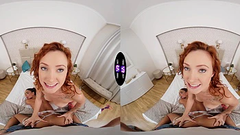 Redhead beauty Cherry Candle rides huge cocks in intense vr scene