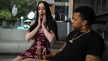 Busty brunette Violet Voss is enjoying interracial penetration so much