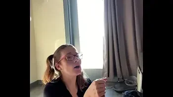 Hottie with Glasses gets blasted in the face