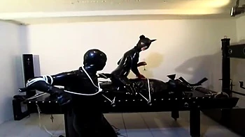 Domination slave in bondage