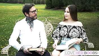 Cute Dean and Amalia's boob worship smut