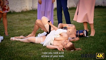 BRIDE4K. Wedding ritual sex with sexy blonde bride, dogging and wax play: Porn