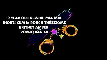 19 Year Old Newbie Mia Mae Snorts Cum In Rough Threesome W Britney