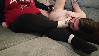 Sockjob Handjob Cum Eating