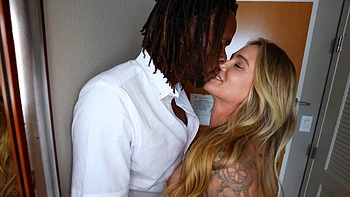 Athena Anderson gets her bald pussy pounded by bbcs