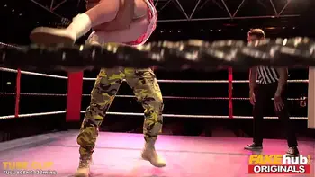 FAKEhub - Teen Machine vs Bulldozer in Knockouts - petite redhead college girl Ella Hughes with lovely big pink nipples and big ass in battle with hard cock yellow British monster Marc Rose