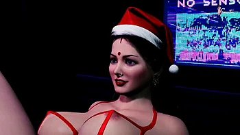 Desi Savita Bhabhi Horny Housewife Cheats at Christmas Party - Threesome Fucking with Two Strangers