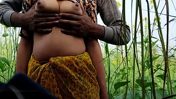 Desi Village Girl Fucked Hard in Mustard Field - Abiraj Big Cock Cumshot on Tits