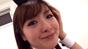 Cute Japanese women in sexy bunny uniforms eat carrots and have orgy