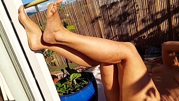 Mature Blonde Wife Selena Gets Her Feet Worshipped & Soles Licked Outdoor