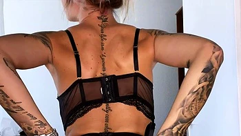 Perfect blond making solo masturbation