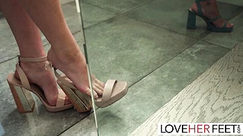 Well-proportioned Millie Morgan and Savvy Suxx at foot worship movie