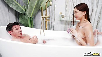 Hard fuck in the cowgirl pose with a slutty as hell chick Kwini Kim