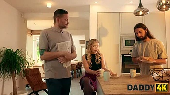 Daddy Fucks Blonde With Perfect Natural Tits And Ass - Cheating Girlfriend HD