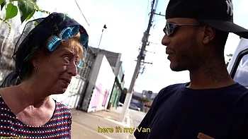 Granny with Big Asshole Takes Monster BBC Rough in Van