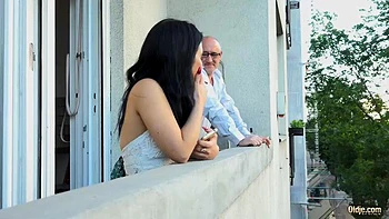 Latina Teen Sucked Doggystyle on the Balcony