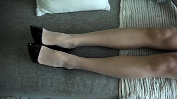 Hot amateur blonde sucks cock POV on train