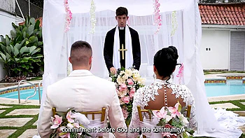 Latina Milf Mariana Fucks Priest Doggy on Wedding Day