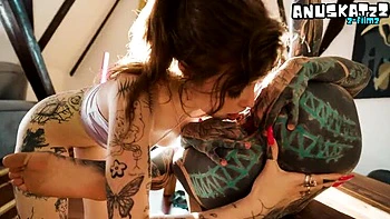 Lesbian Goth Girls Stretch Anal with Dildo & Hardcore Play