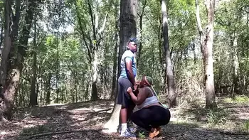 Handsomedevan walk up on a lost big booty  bbw in the woods so he fucks her ass hole