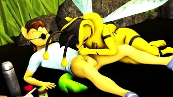 Foxy 3D Superwoman cavalga pau duro