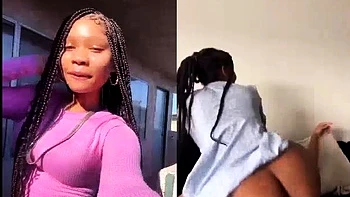 Brunette ebony milf gets anal fucked and shoots cum