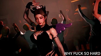 Stripper asiática 3D com peitos enormes pelada