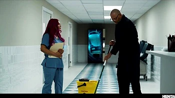 Rothaariger Hentai Babe mit riesigem Monster-Schwanz