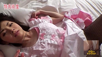 Asian Babe Sucks Cock in Fishnets