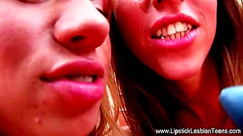 18+ Lesbian Teens Toy Fucking in Kitchen