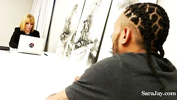 Sara Jay Sucks Big Cock with Macana Man