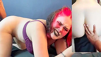 Fodendo minha namorada gótica pawg com plug anal e gozei no rosto dela